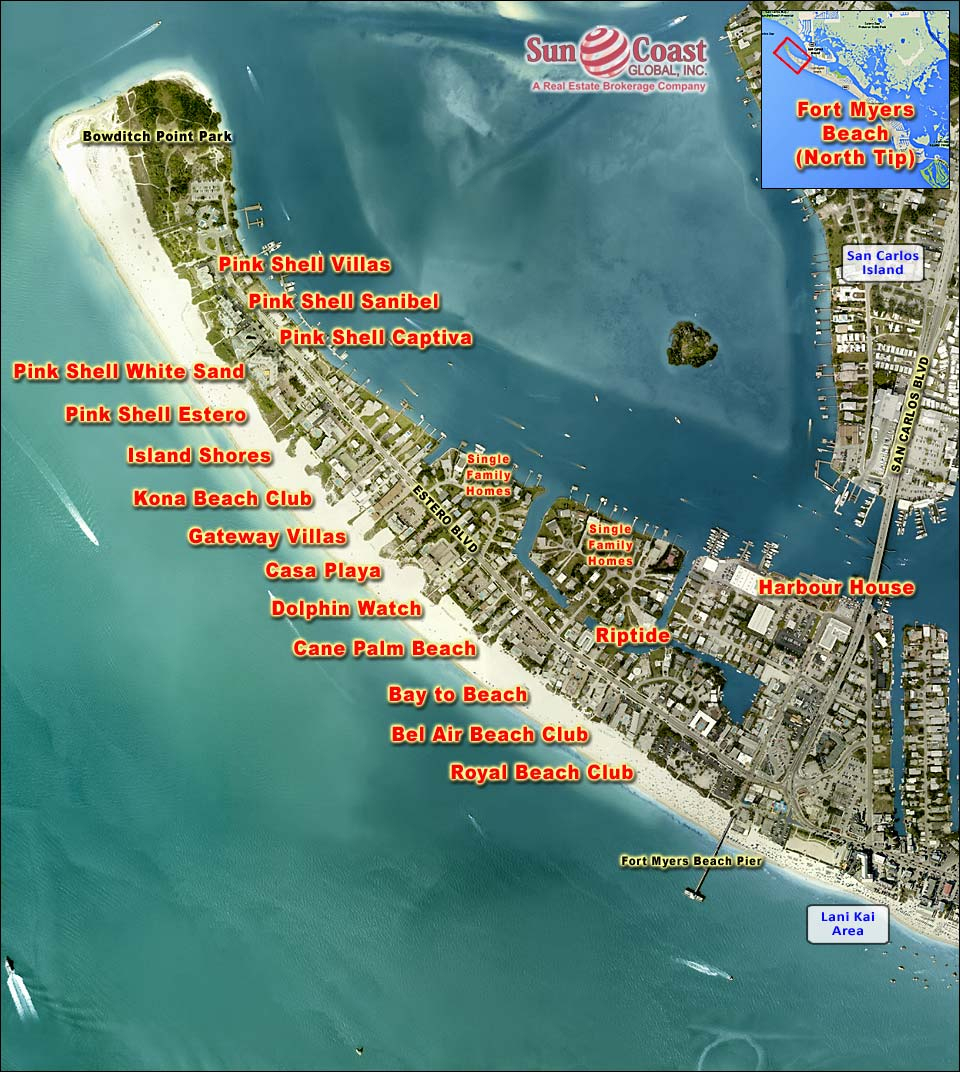 Fort Myers Beach Real Estate Fort Myers Beach Florida Fla Fl - Map Of Fort Myers Beach Florida