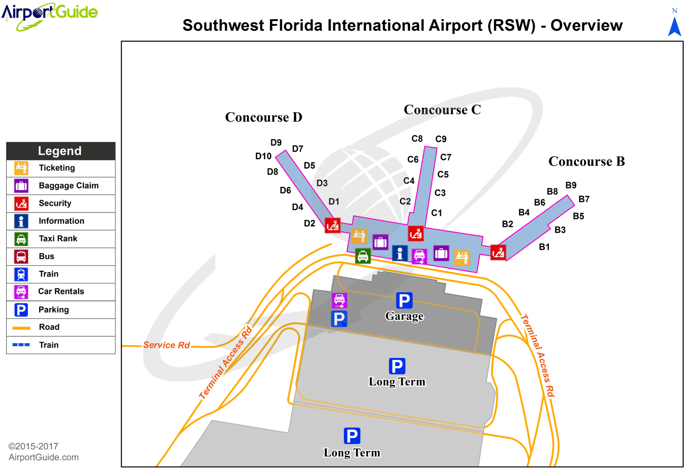 Fort Myers - Southwest Florida International (Rsw) Airport Terminal - Florida Airports Map