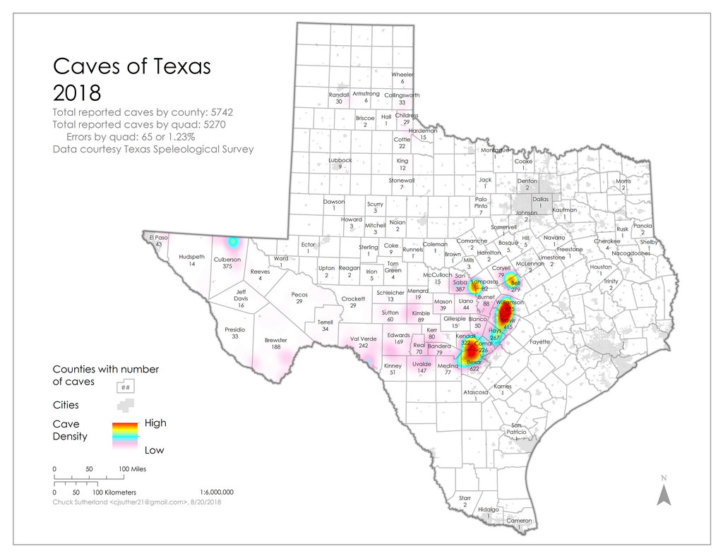 Found This Map Of Texas Cave Distribution On Reddit | Texags - Caves In Texas Map