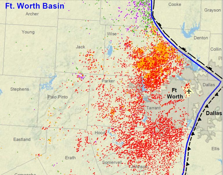 Fracking In The Barnett Shale Around Dallas-Fort Worth, A City Of 1 ...