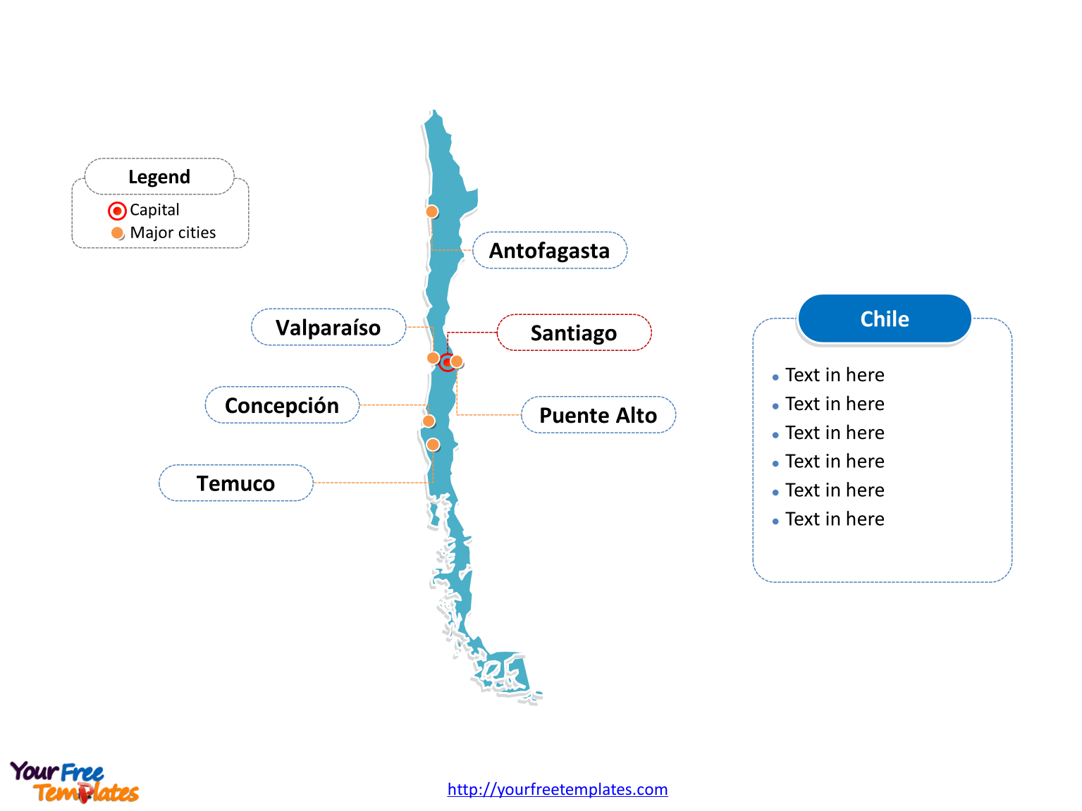 Free Chile Powerpoint Map - Free Powerpoint Templates - Free Printable Map Of Chile