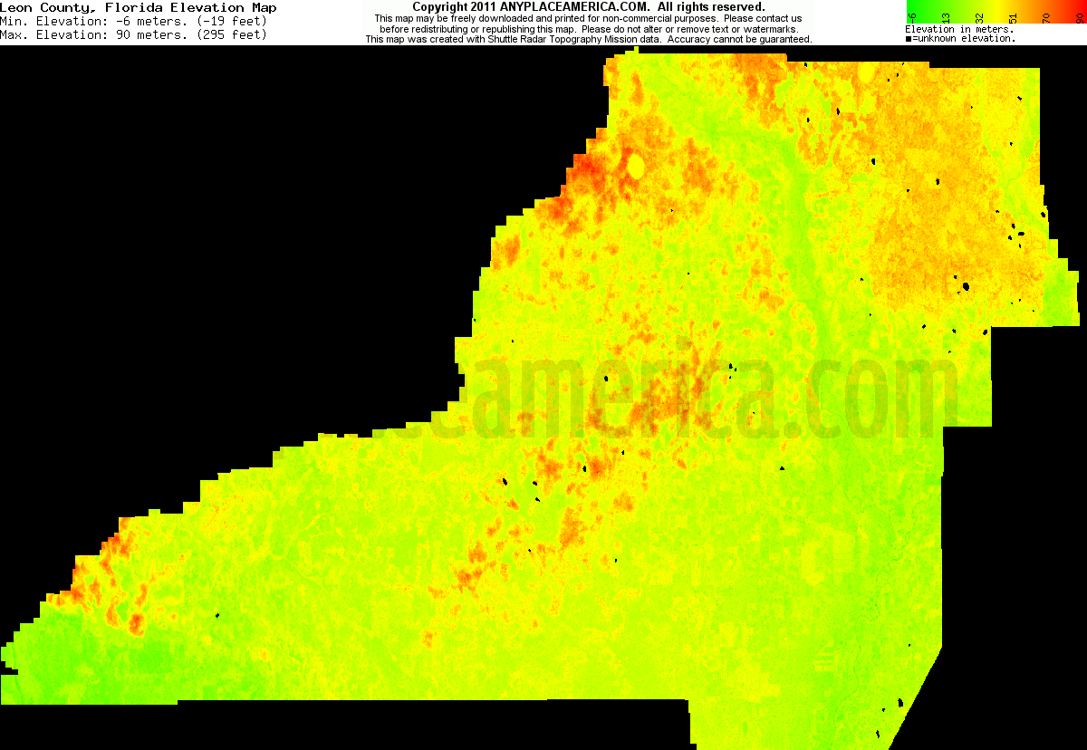 Free Leon County, Florida Topo Maps &amp;amp; Elevations - Florida Elevation Map Free