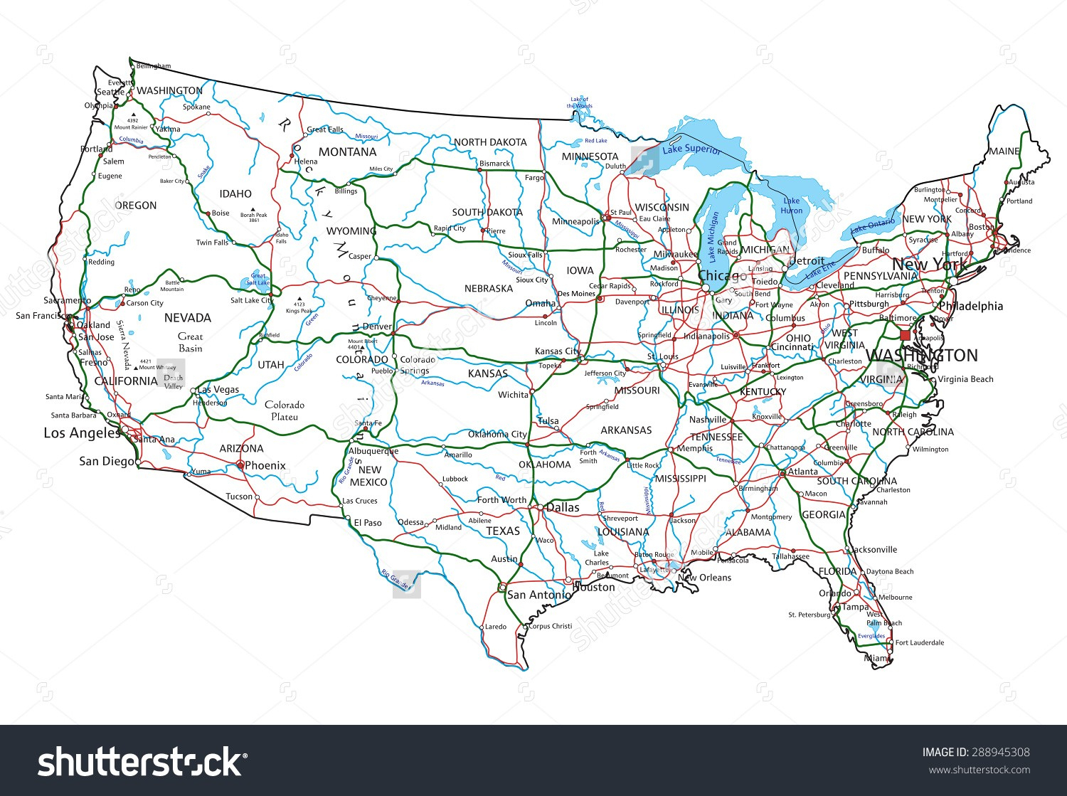 Free Printable Us Highway Map Usa Road Vector For With Random Roads - Free Printable Road Maps Of The United States