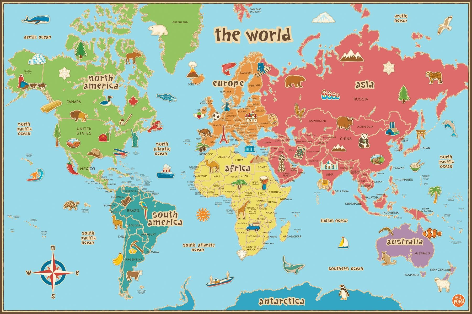 Free Printable World Map For Kids Maps And | Gary&amp;#039;s Scattered Mind - 8X10 Printable World Map