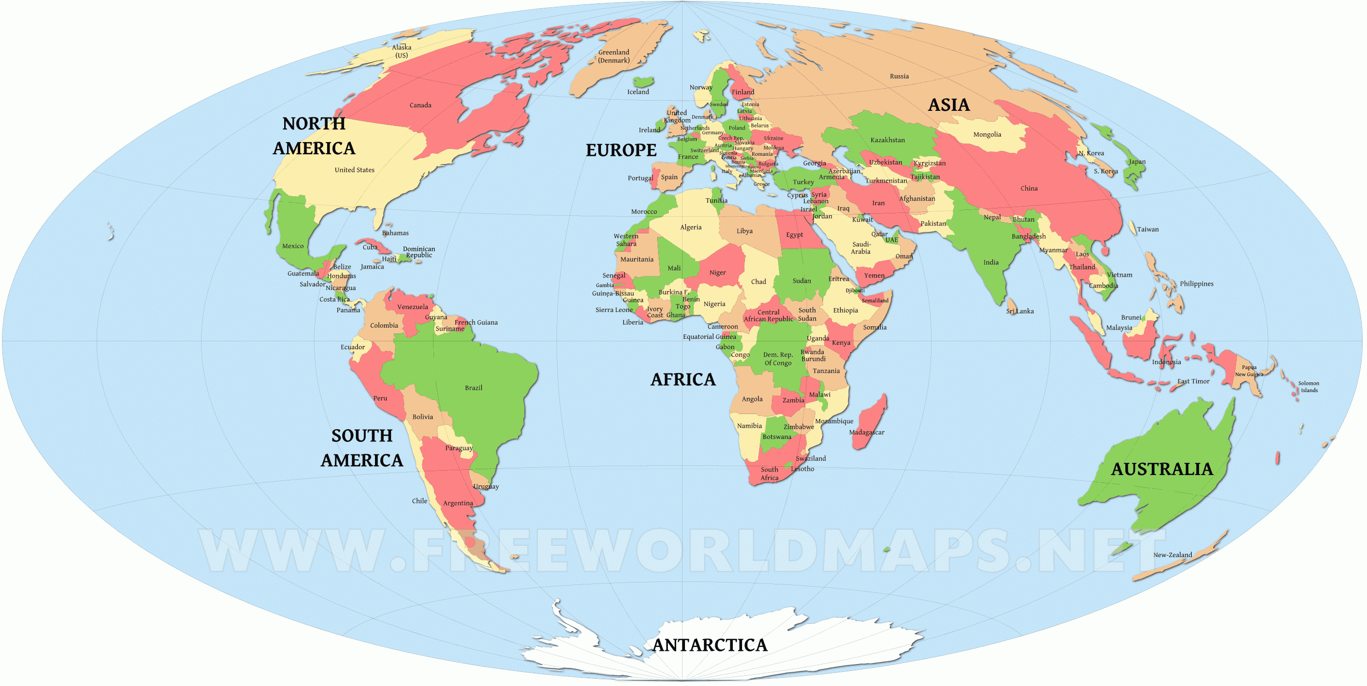 Free Printable World Maps - 8X10 Printable World Map