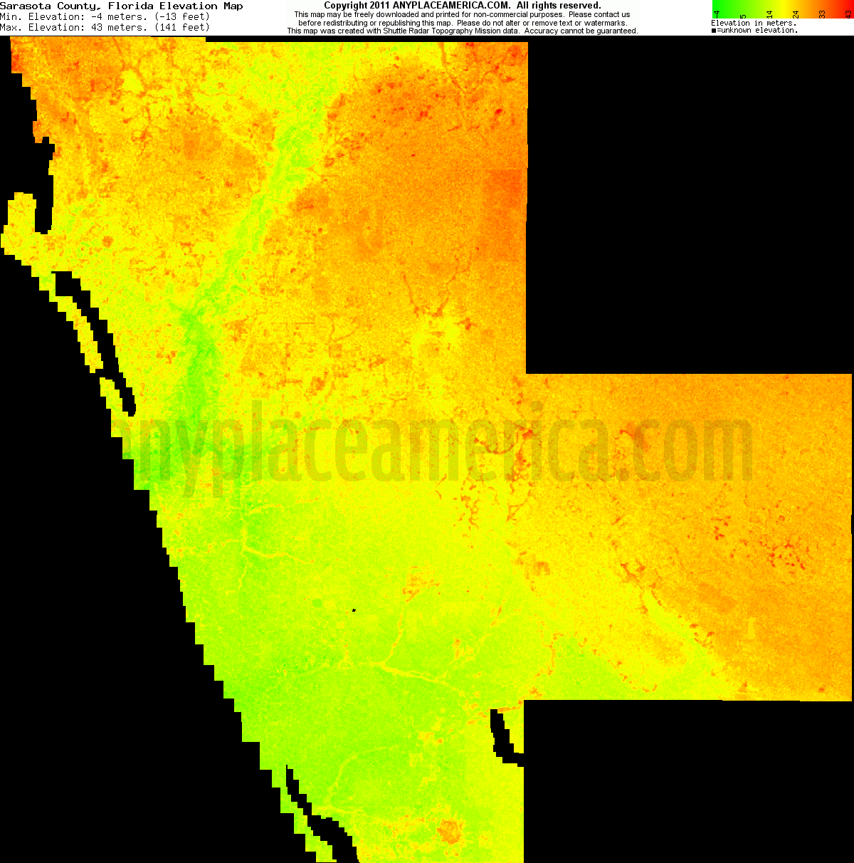 Free Sarasota County, Florida Topo Maps &amp;amp; Elevations - Florida Topographic Map Free