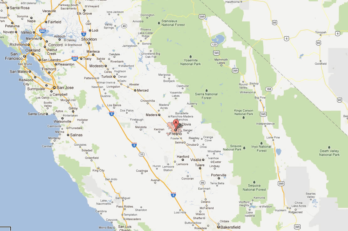Fresno, California Map - Fresno California Map
