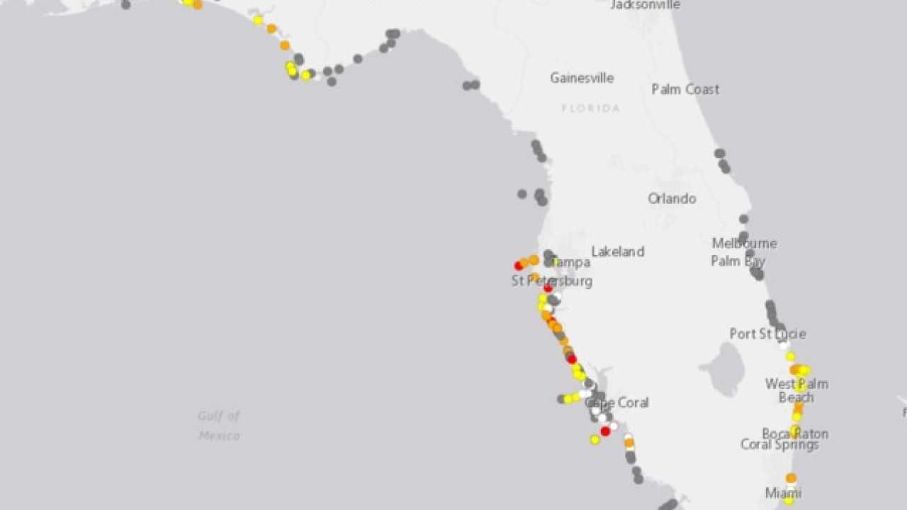 Fwc Provides Enhanced, Interactive Map To Track Red Tide - Current Red Tide Map Florida