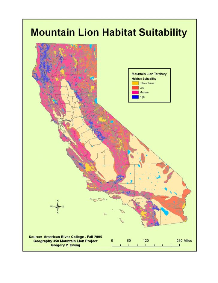 Mountain Lions In California Map
