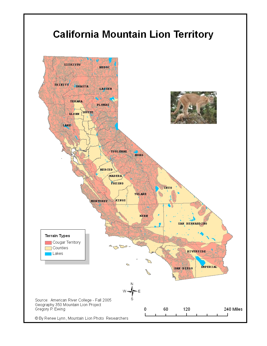 G350_Ewing_Project - Mountain Lions In California Map