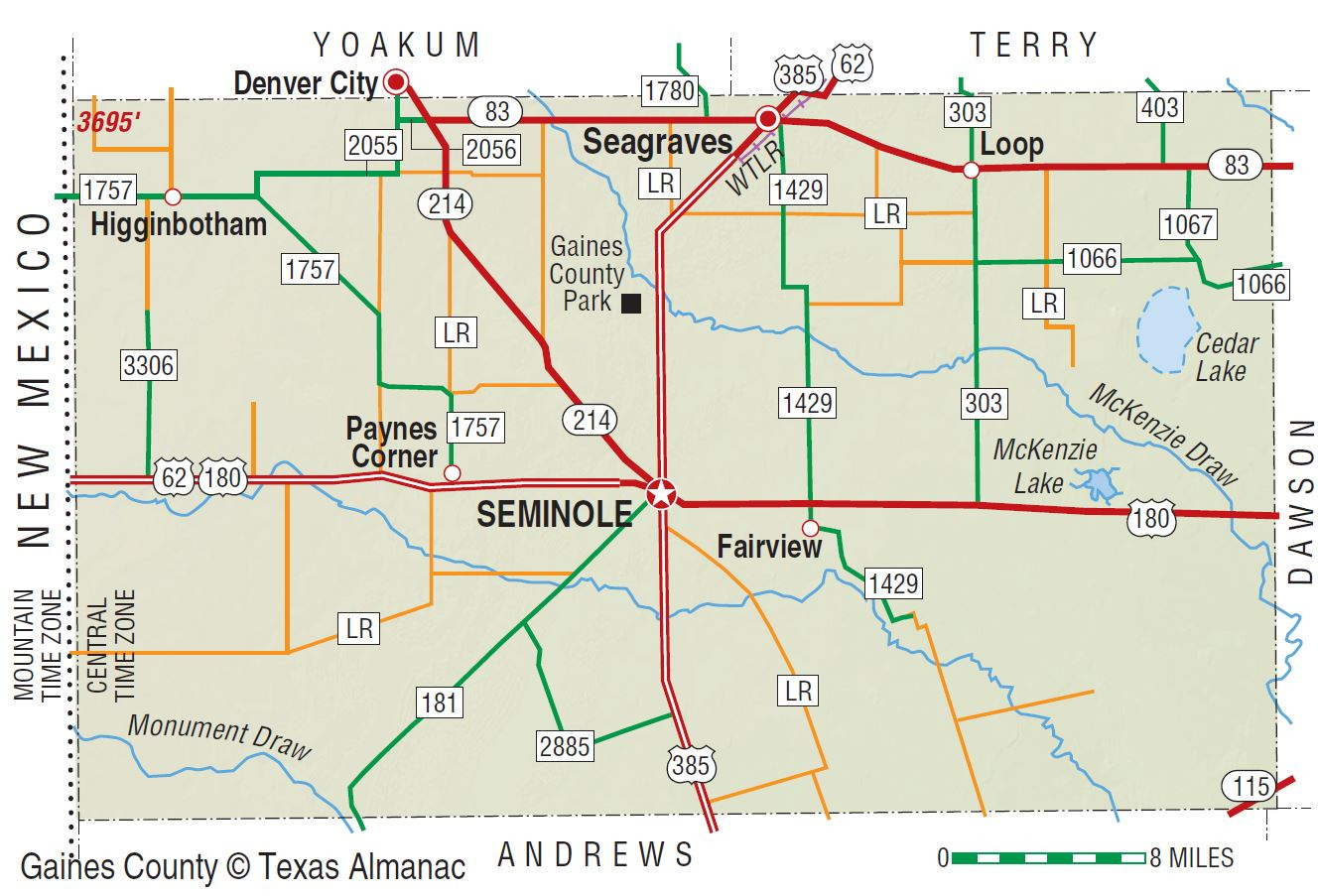 Gaines County | The Handbook Of Texas Online| Texas State Historical - Gaines County Texas Section Map