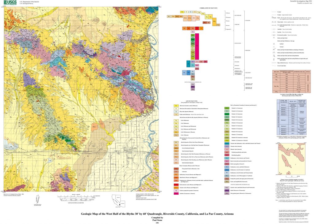 Geologic Map Of The West Half Of The Blythe 30'60' Quadrangle ...