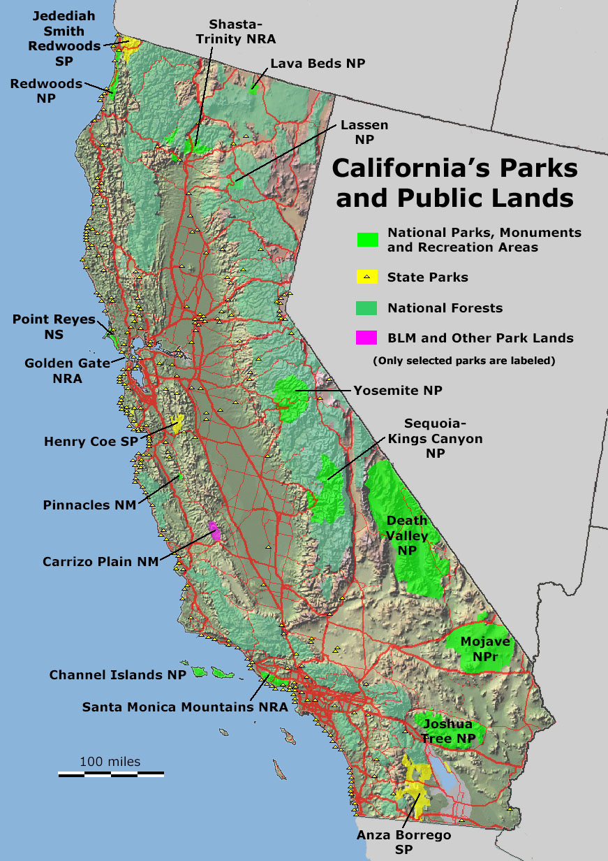 Geology Cafe Com In California National Parks Map - Touran - Map Of California Parks