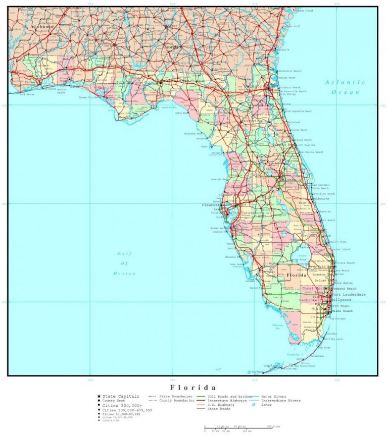 Georgia And Florida Map - Tuquyhai - Road Map Of Georgia And Florida ...