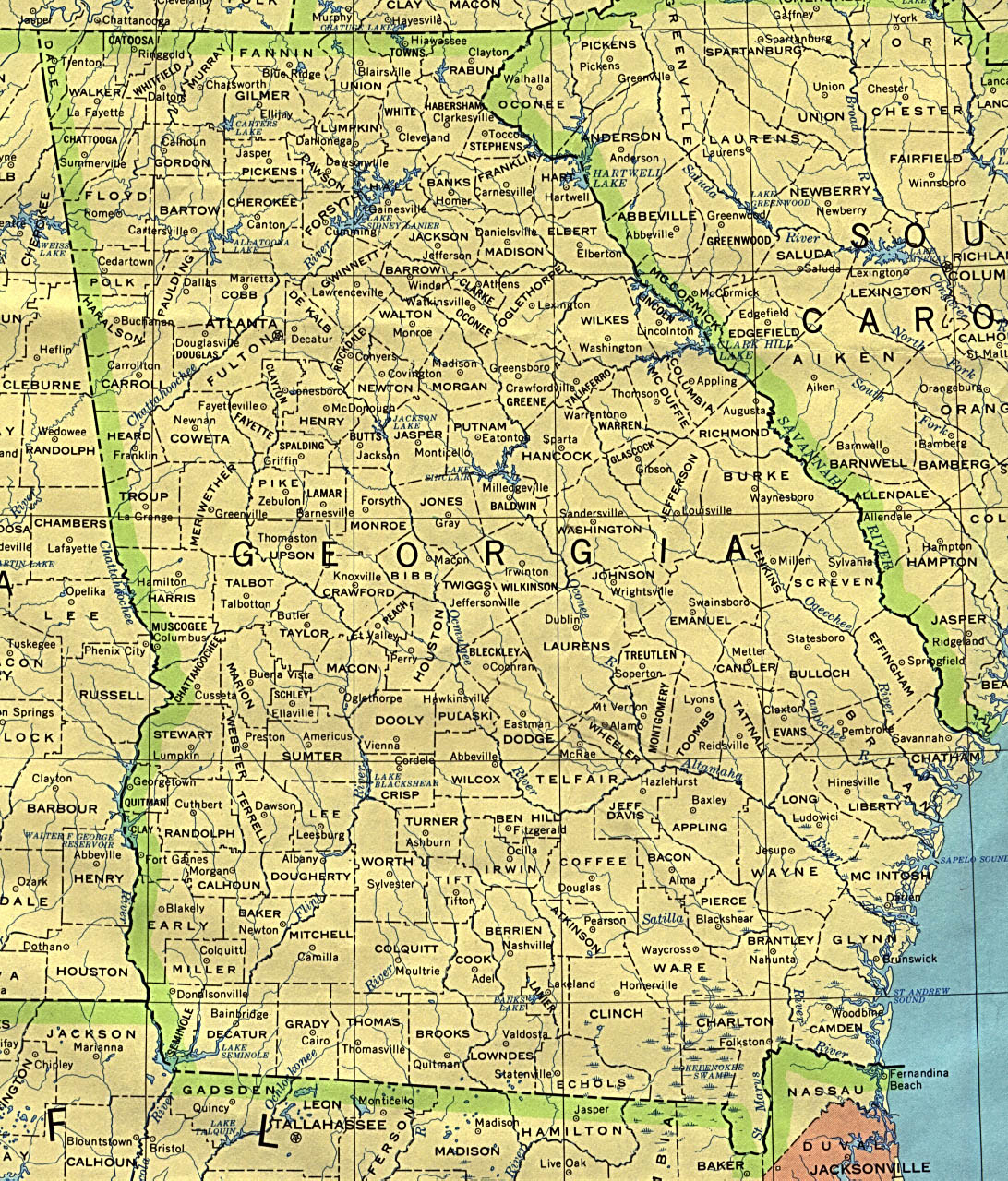 Georgia Maps - Perry-Castañeda Map Collection - Ut Library Online - Printable Map Of Columbus Ga
