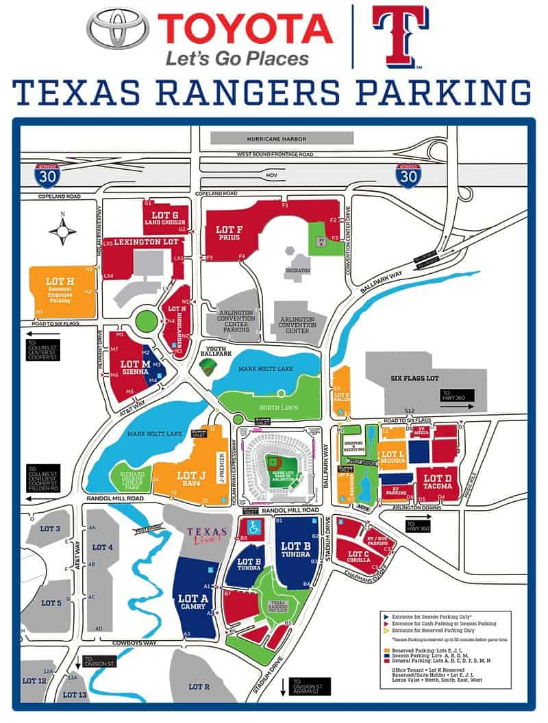 Globe Life Park In Arlington – Where To Park, Eat, And Get Cheap Tickets - Texas Rangers Parking Map 2018