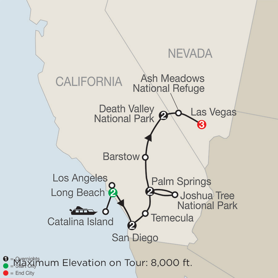 Globus Escorted Tours &amp;amp; Guided Vacations - National Parks In Southern California Map