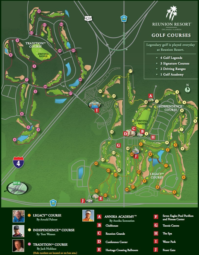 Golf Courses Map Reunion Resort Of Florida 0 3 | Globalsupportinitiative - Map Of Central Florida Golf Courses