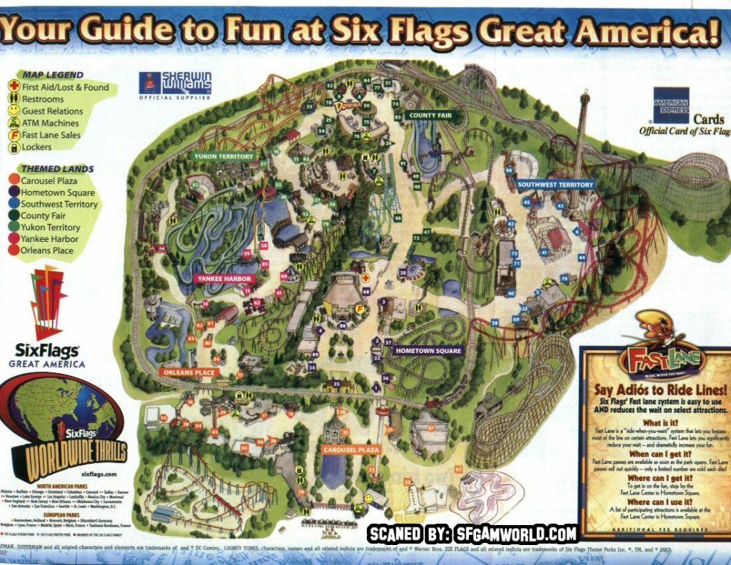 Great America California Map - Klipy - Six Flags Map California 2018