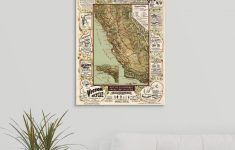 Greatbigcanvas "antique Map Of California, 1895"blue Monocle - California Map Wall Art