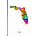 Greatbigcanvas "florida Map"michael Tompsett Canvas Wall Art   Florida Map Artwork