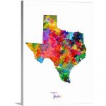 Greatbigcanvas "texas Map"michael Tompsett Canvas Wall Art   Texas Map Artwork