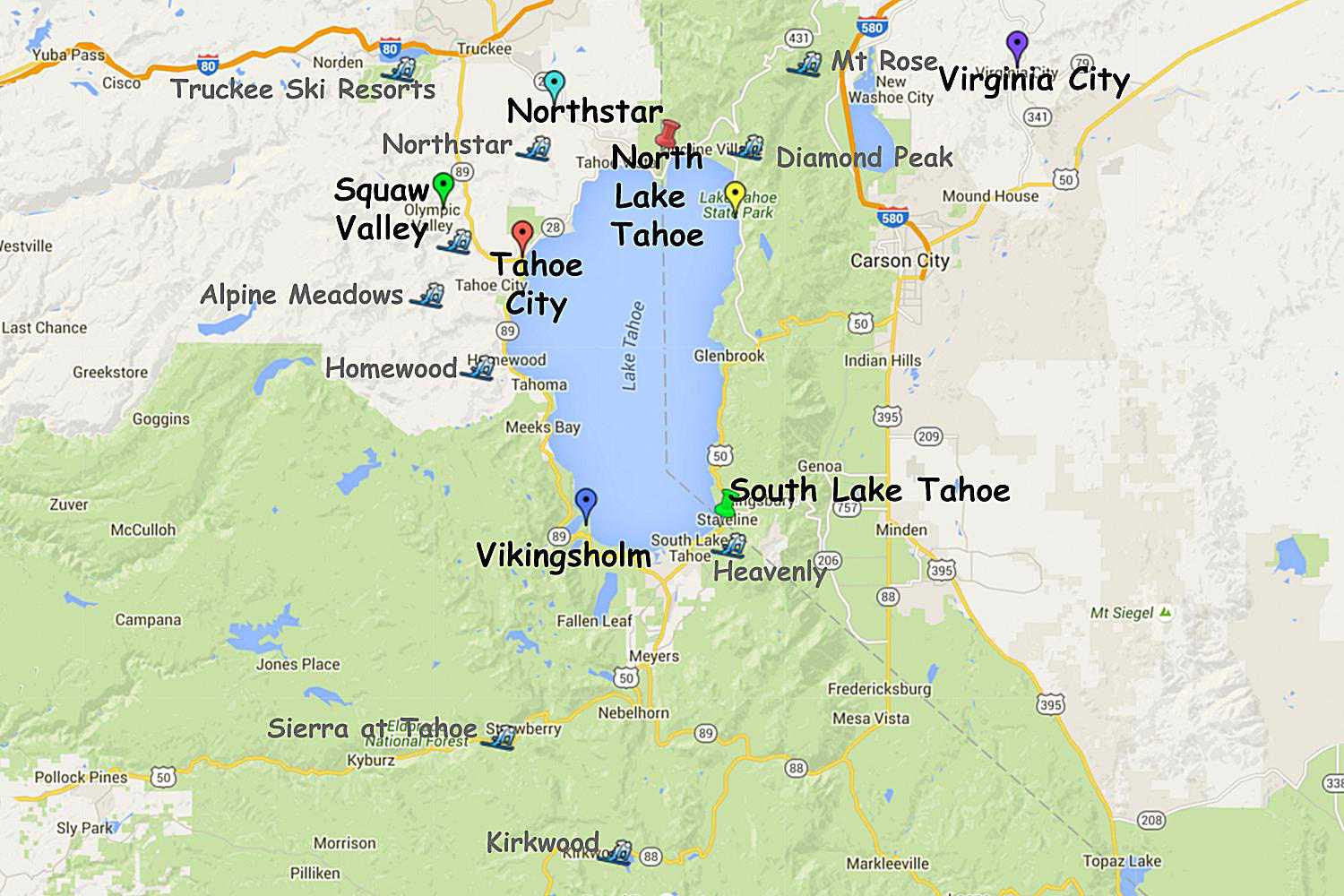 Guide To Planning A Lake Tahoe California Vacation - Lake Tahoe California Map