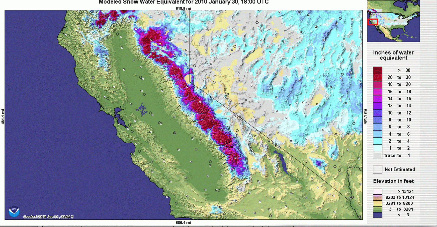 Halfway Through Season, Snowpack In U.s. West Thins - Imageo - California Snowpack Map