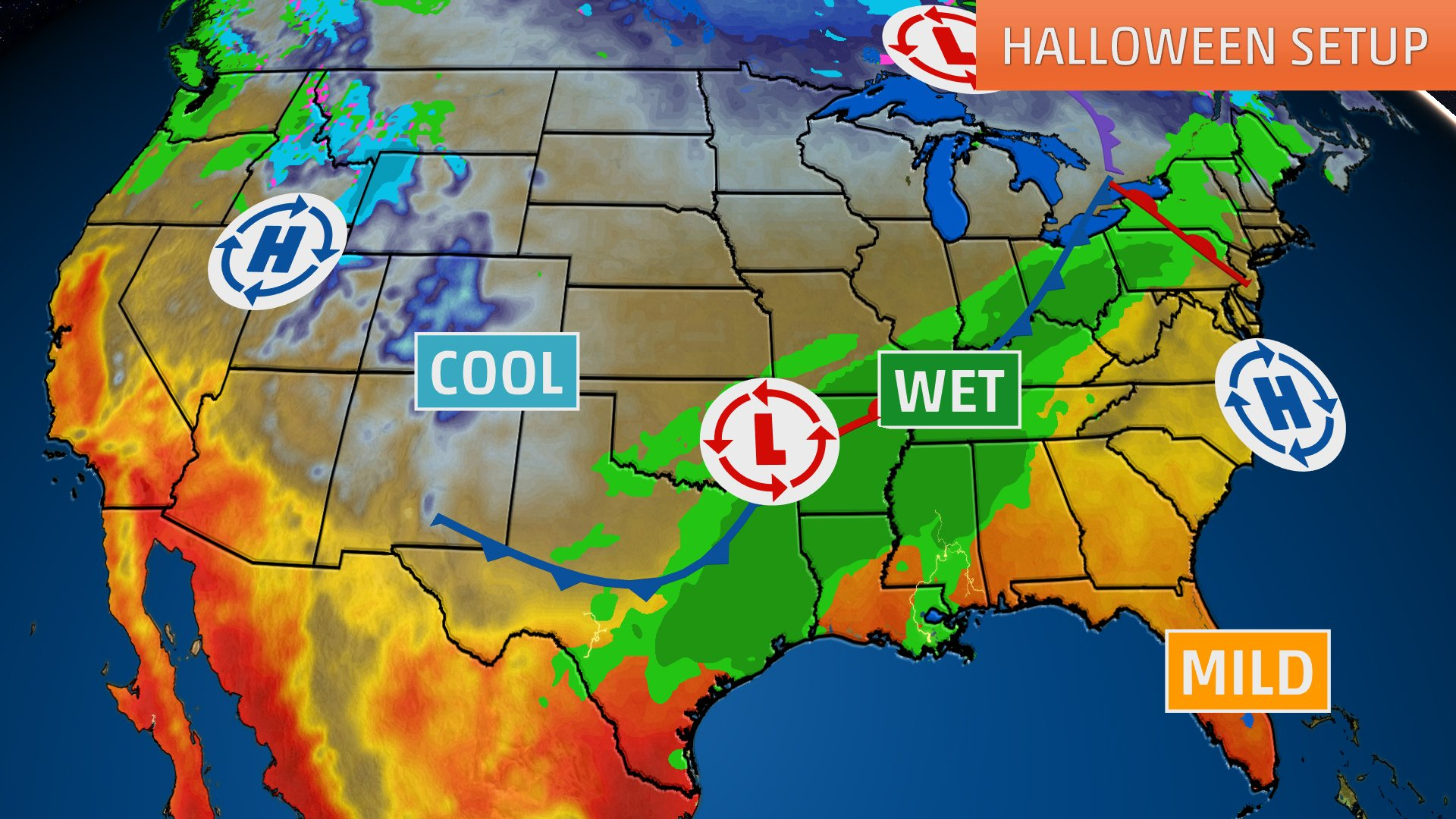 Halloween Weather Forecast: Wet Conditions From Texas To Ohio Valley - North Texas Radar Map