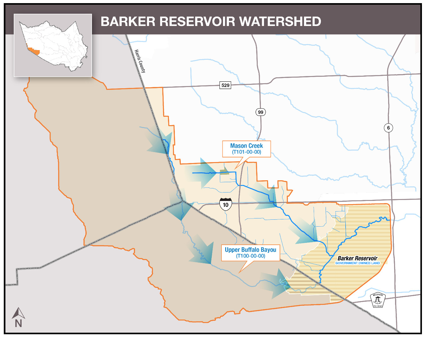 Hcfcd - Barker Reservoir - Barker Texas Map