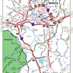 Helpful Travel Map Of Asheville. Stay In The Mountains Nearby At   Printable Map Of Downtown Asheville Nc
