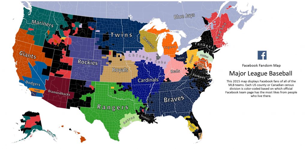 Heres Facebooks 2015 Mlb Fandom Map California Baseball Teams Map 1024x498 