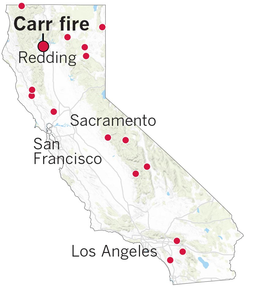 Here&amp;#039;s Where The Carr Fire Destroyed Homes In Northern California - Fire Map California 2018