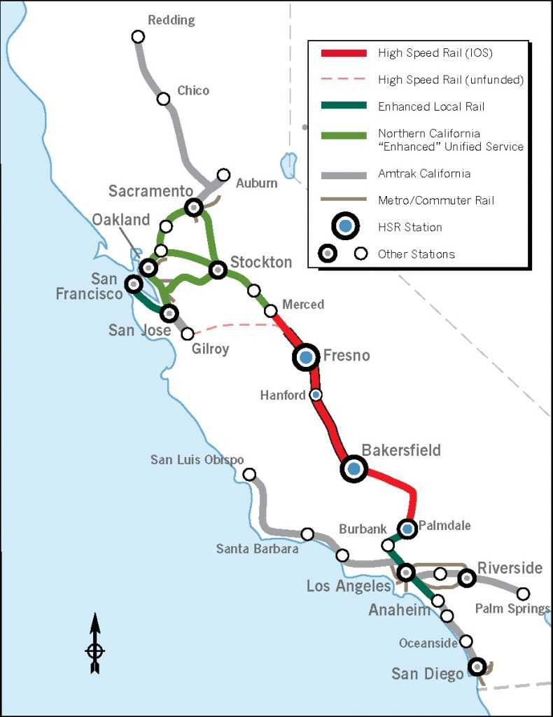 High Low Speed Rail Map Of California Springs Amtrak Station Map - Amtrak Stops In California Map
