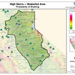 High Sierra Probability Map Google Maps California Sierra Nevada Map   Sierra California Map