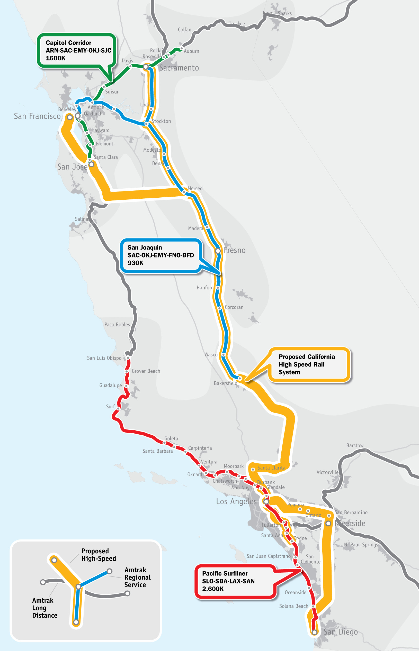 High Speed Rail California Map Outline Us Passenger Railroad Map - High Speed Rail California Map