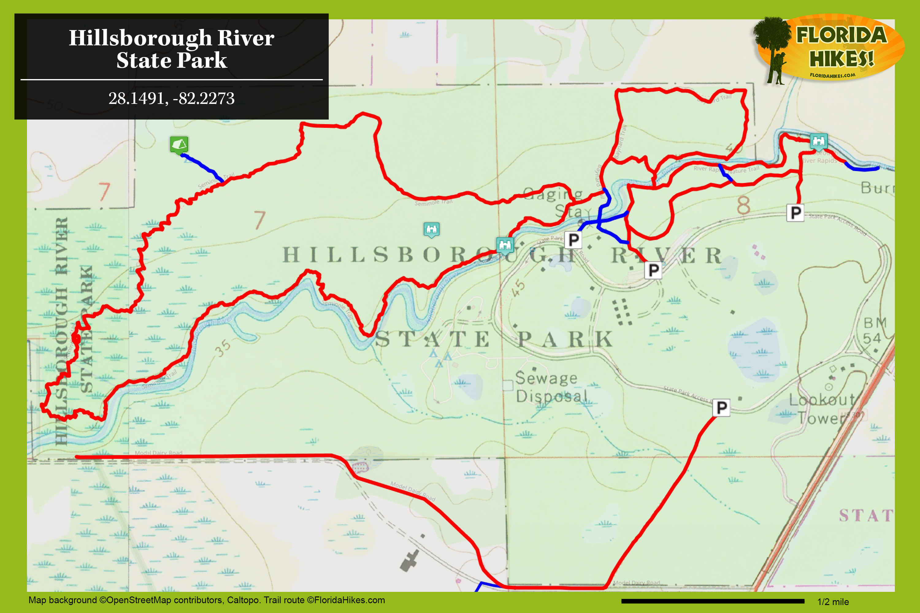 Hillsborough River Hiking Trails | Florida Hikes! - Florida Rails To Trails Maps