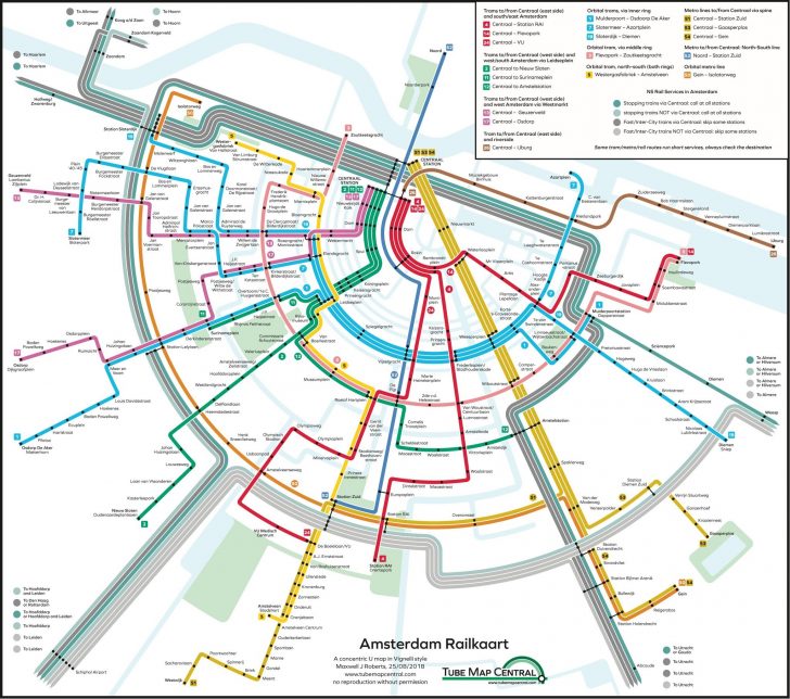 Holland Dutch Train / Rail Maps - Amsterdam Tram Map Printable ...