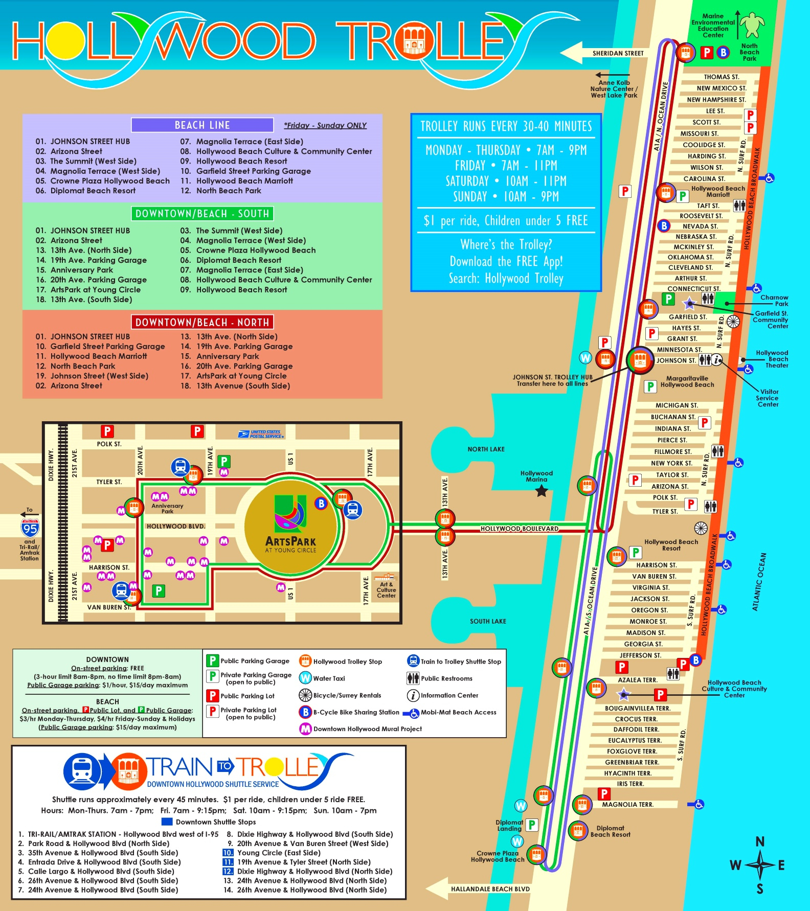 Hollywood (Florida) Tourist Map - Map Of Hotels In Hollywood Florida