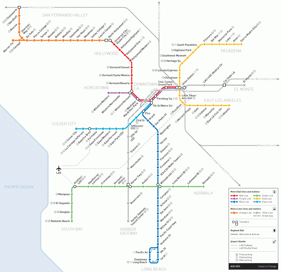 Hollywood/vine Station Map - Los Angeles Metro Rail - California Metro Rail Map