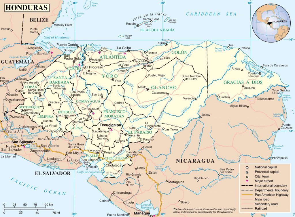 Honduras Political Map - Printable Map Of Honduras - Printable Maps