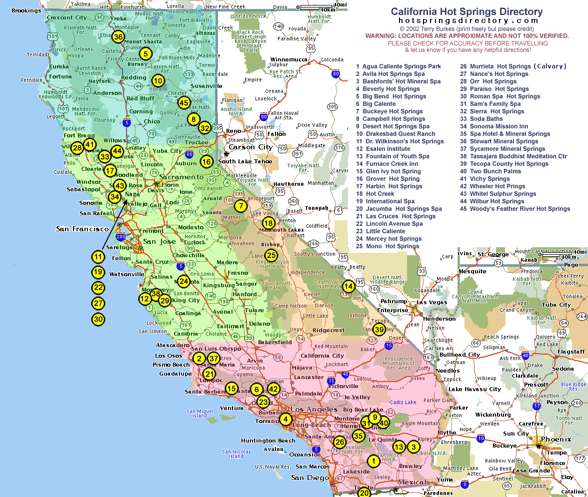 Hotspringsdirectory Map California Hot Springs In Southern - Hot Springs California Map