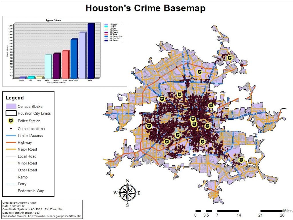 Houston Crime Map Houston Crime Rate Map Texas Usa Texas Crime Map Printable Maps 5802