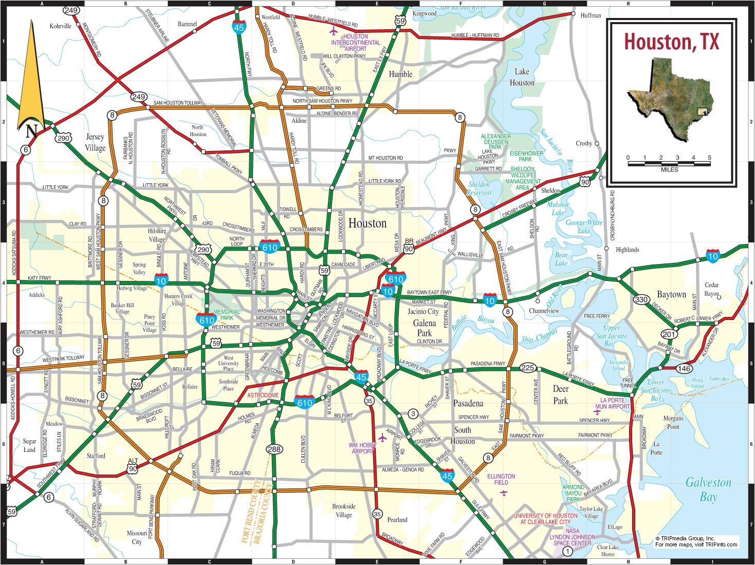 Houston, Texas, Carte - Carte De Houston Au Texas (Texas - Usa) - Houston Texas Map