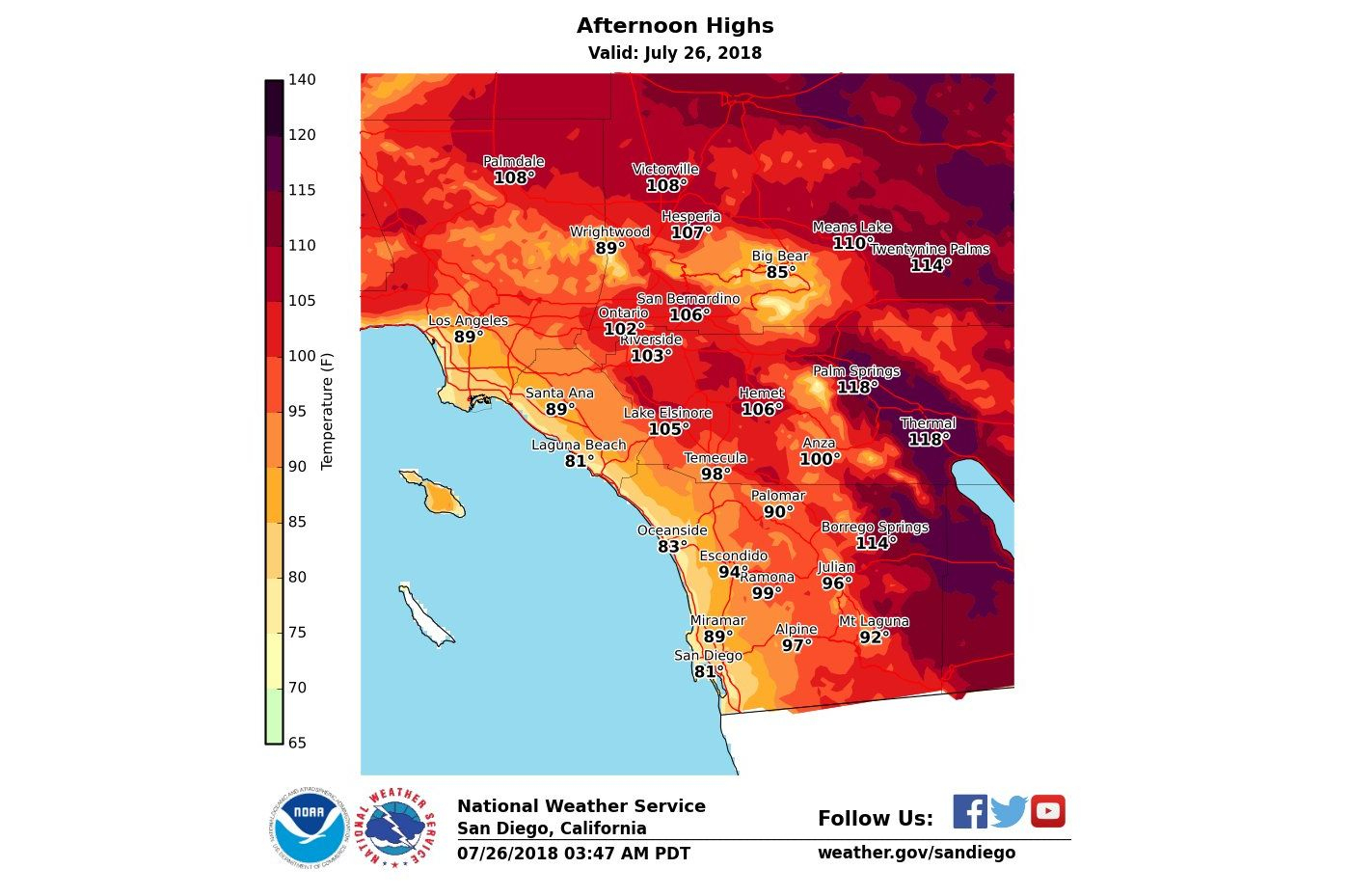 How Long Will Heat Wave Linger Over Southern California? – Orange - California Heat Map