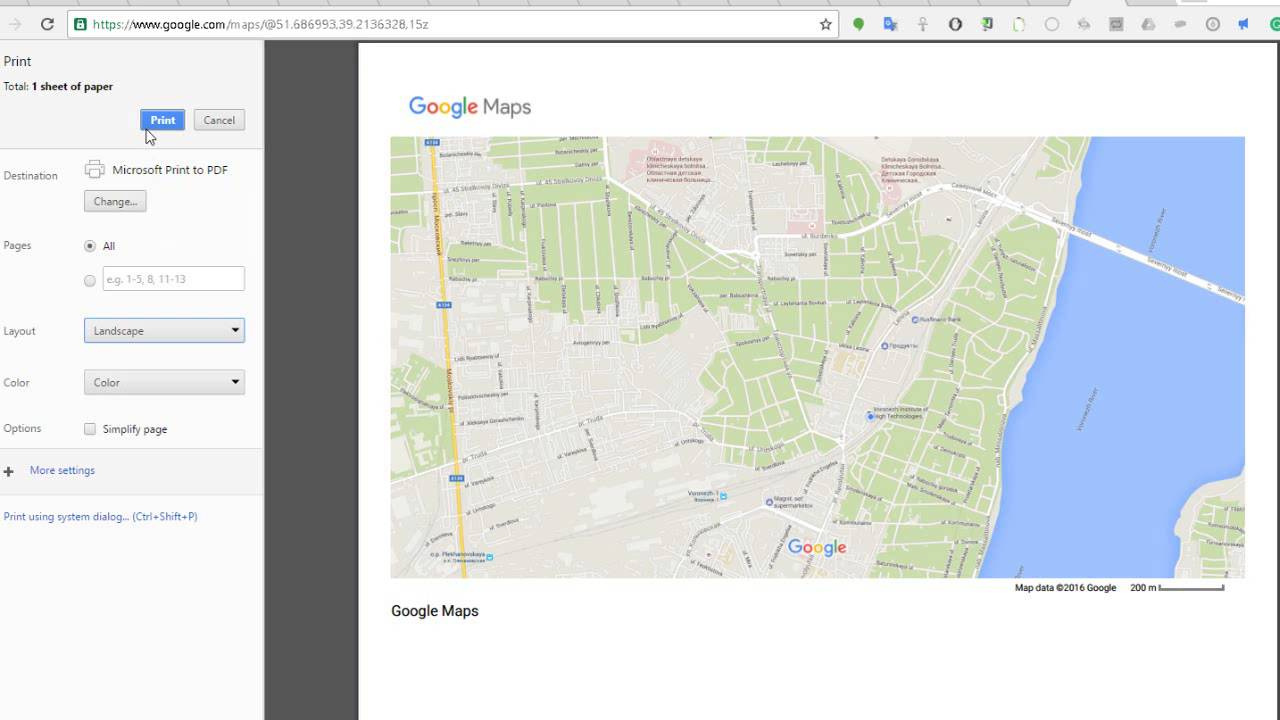 How To Get Google Maps Layout Print To Landscape - Youtube - Printable Google Maps