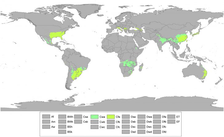 Humid Subtropical Climate - Wikipedia - Florida Building Code Climate ...