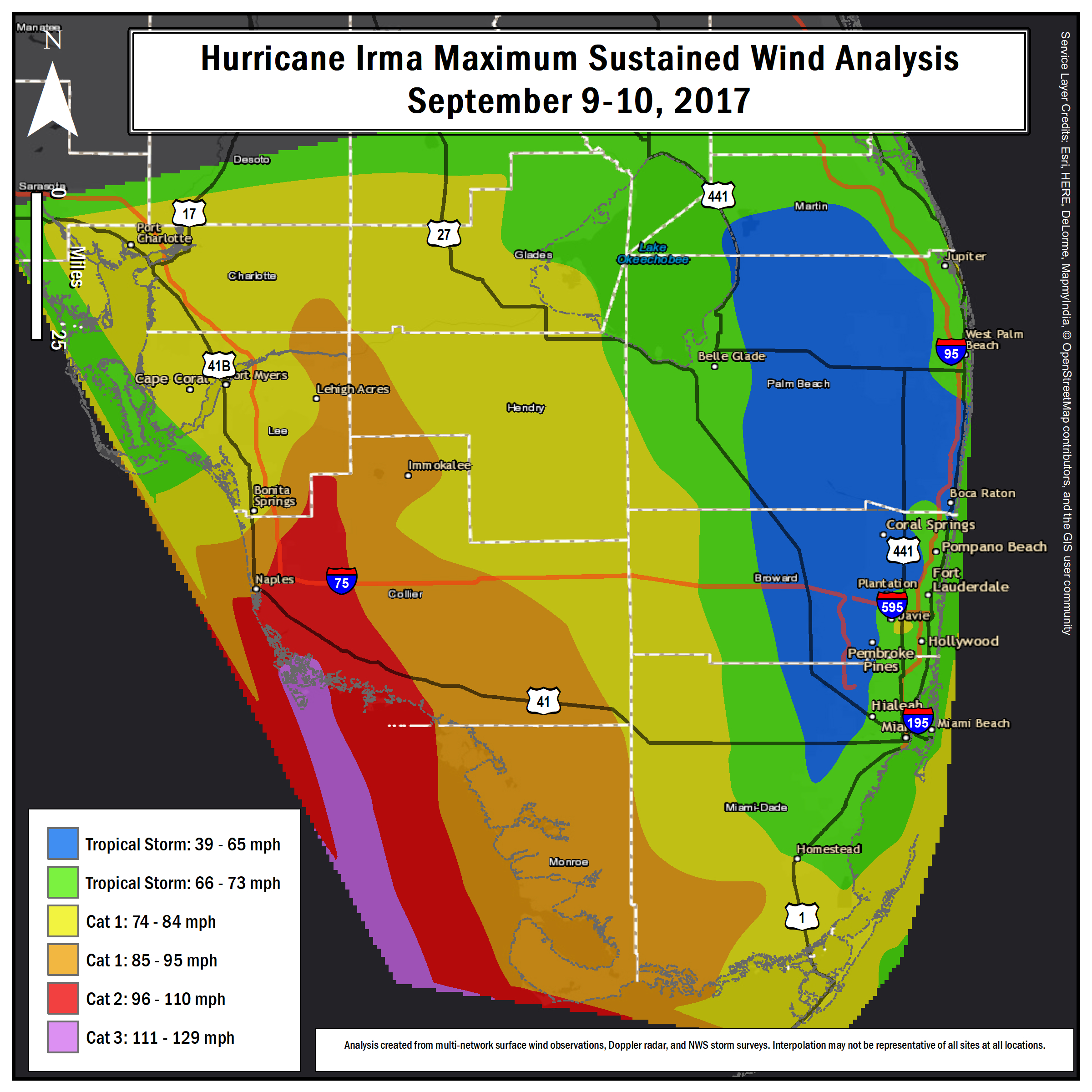 Hurricane Irma Local Report/summary - Miami Florida Radar Map