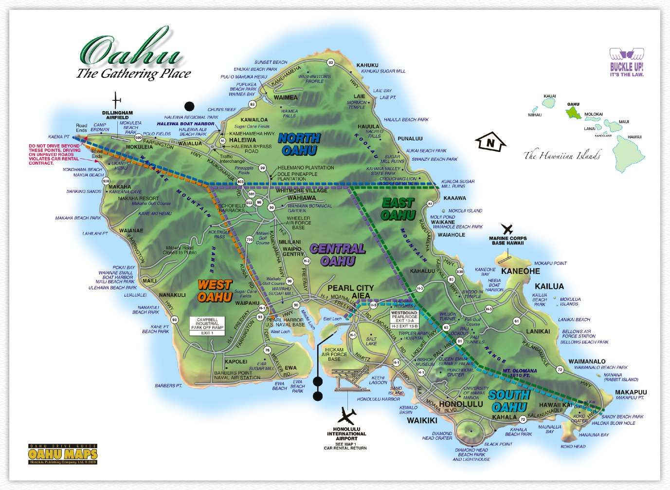 Image Result For Oahu Map Printable | Hawaii In 2019 | Oahu Map - Printable Driving Map Of Kauai
