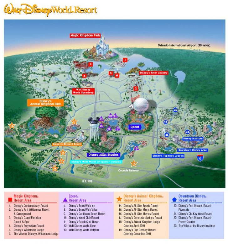Map Of Downtown Disney Orlando Florida